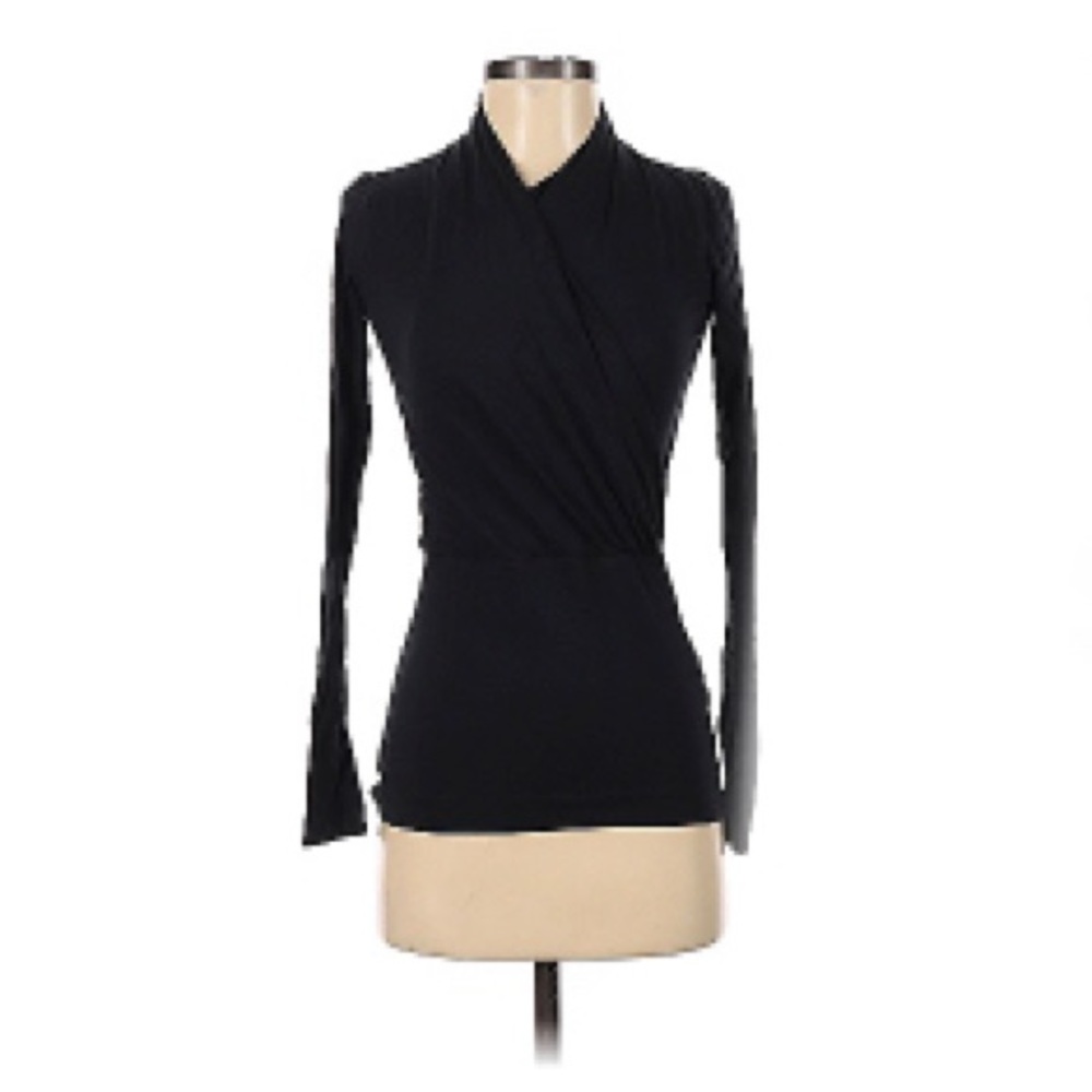 Theory knit wrap front top